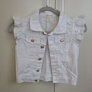 White Ruffled Kids Jacket